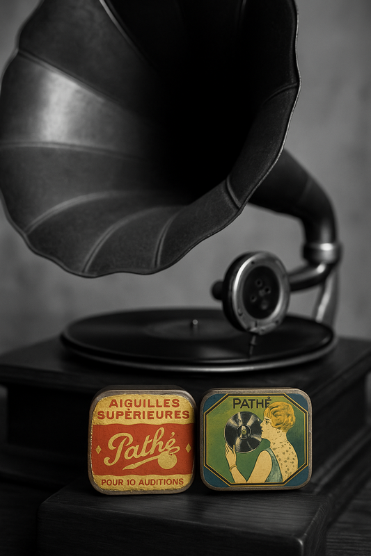 Coppia scatolette per puntine Pathé anni 20 - 30