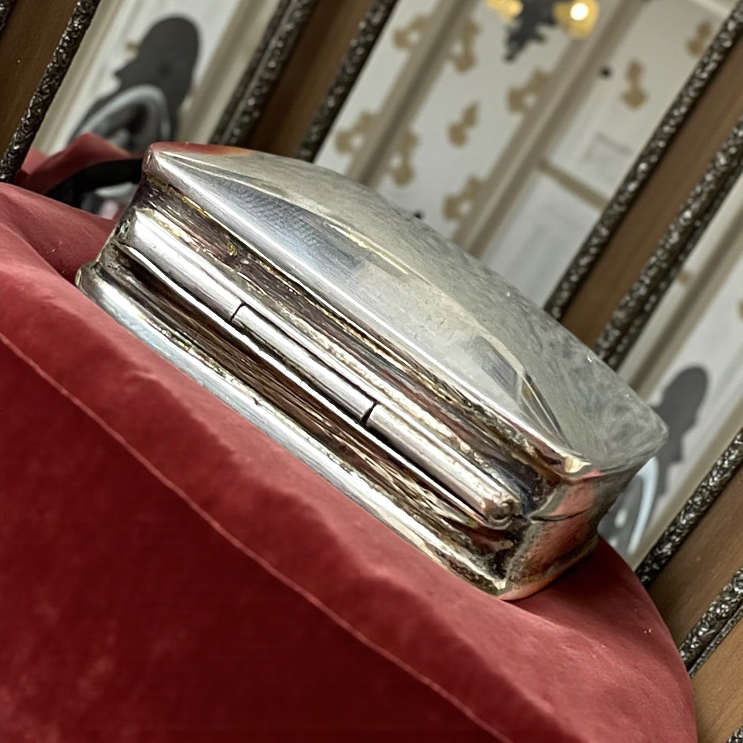 Pill box in argento 925 con iniziali A G, ca anni ‘50-‘60