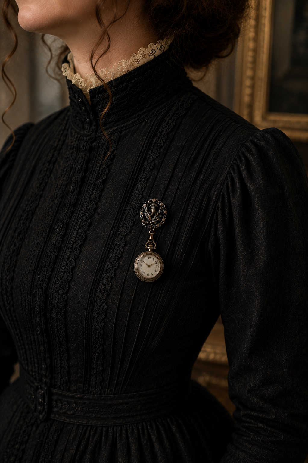 Antica e rara Chatelaine Brooch con cardo e croce di Lorena