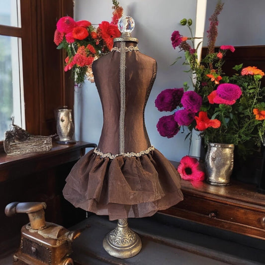 Vintage mannequin with precious dress