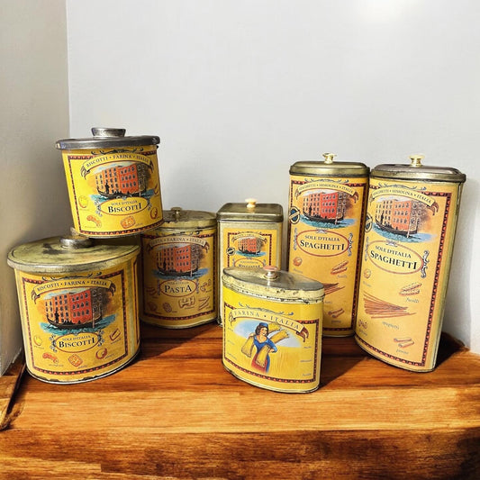 Set of 7 vintage tin boxes Sole d'Italia