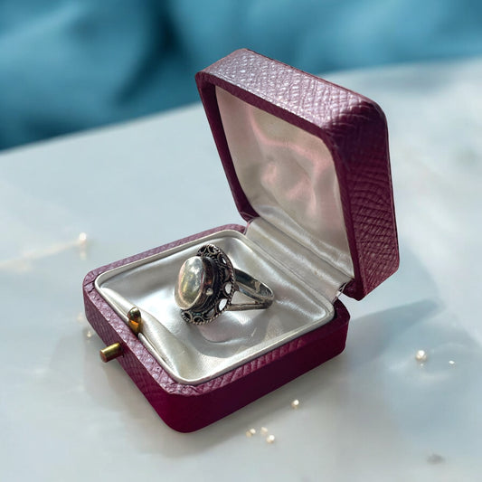 Antico e raro poison ring, anello da veleno fine ‘800 primo ‘900, argento punzonato