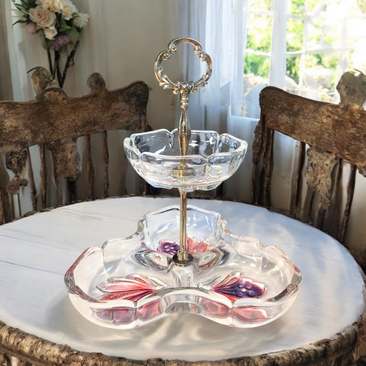 Alzata in cristallo francese da aperitivo, anni ‘50