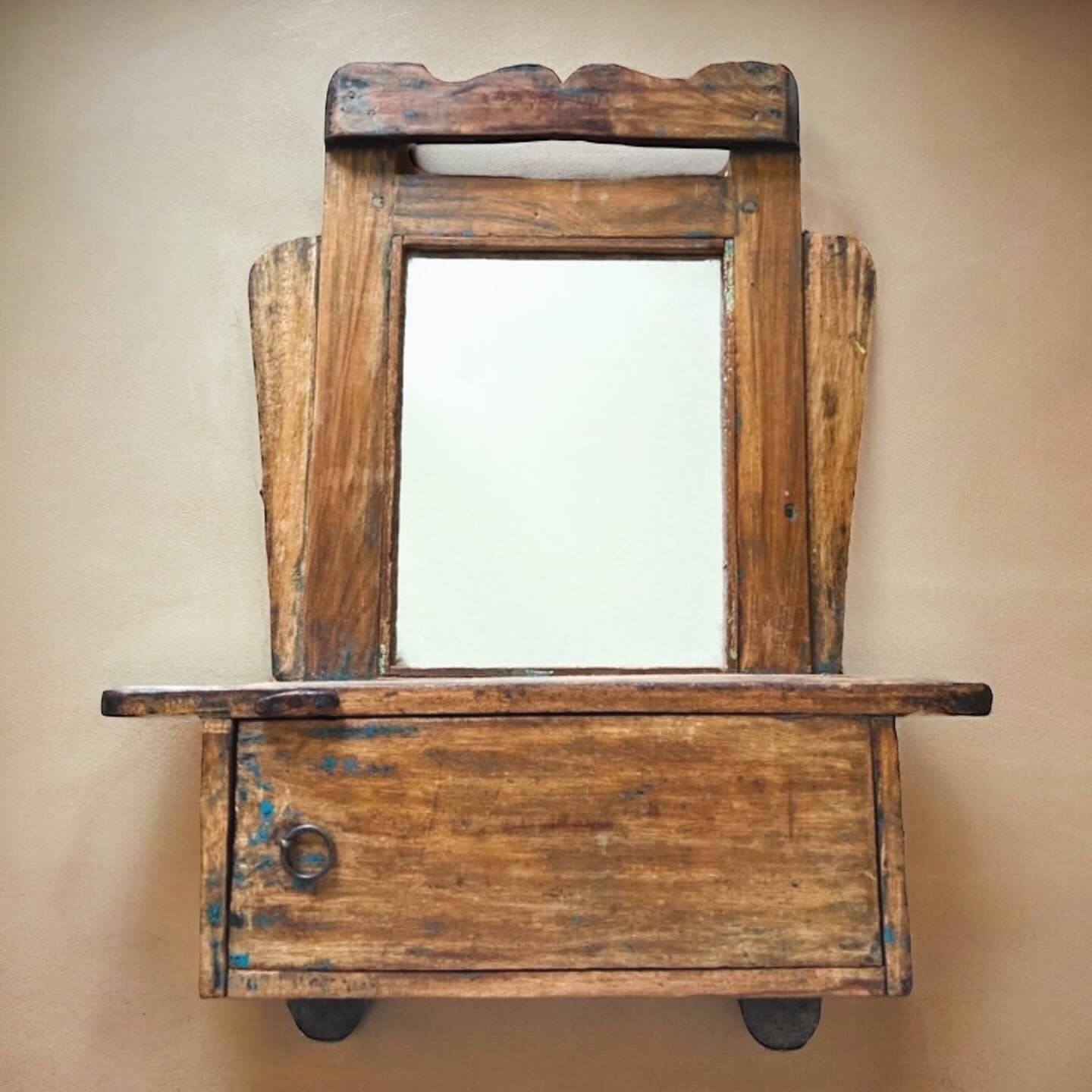 Antique Dutch mirror with door