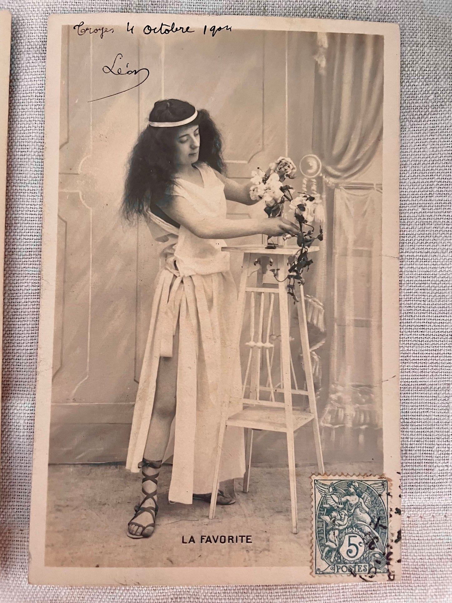 Lotto n. 6 antiche cartoline viaggiate 1904 con ritratti femminili scenici