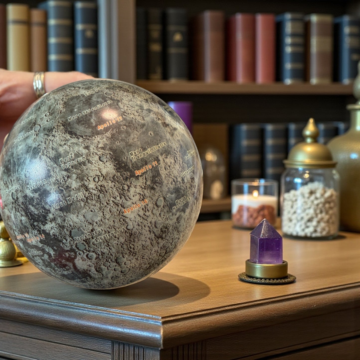 Globo lunare vintage rotante da studio / didattico