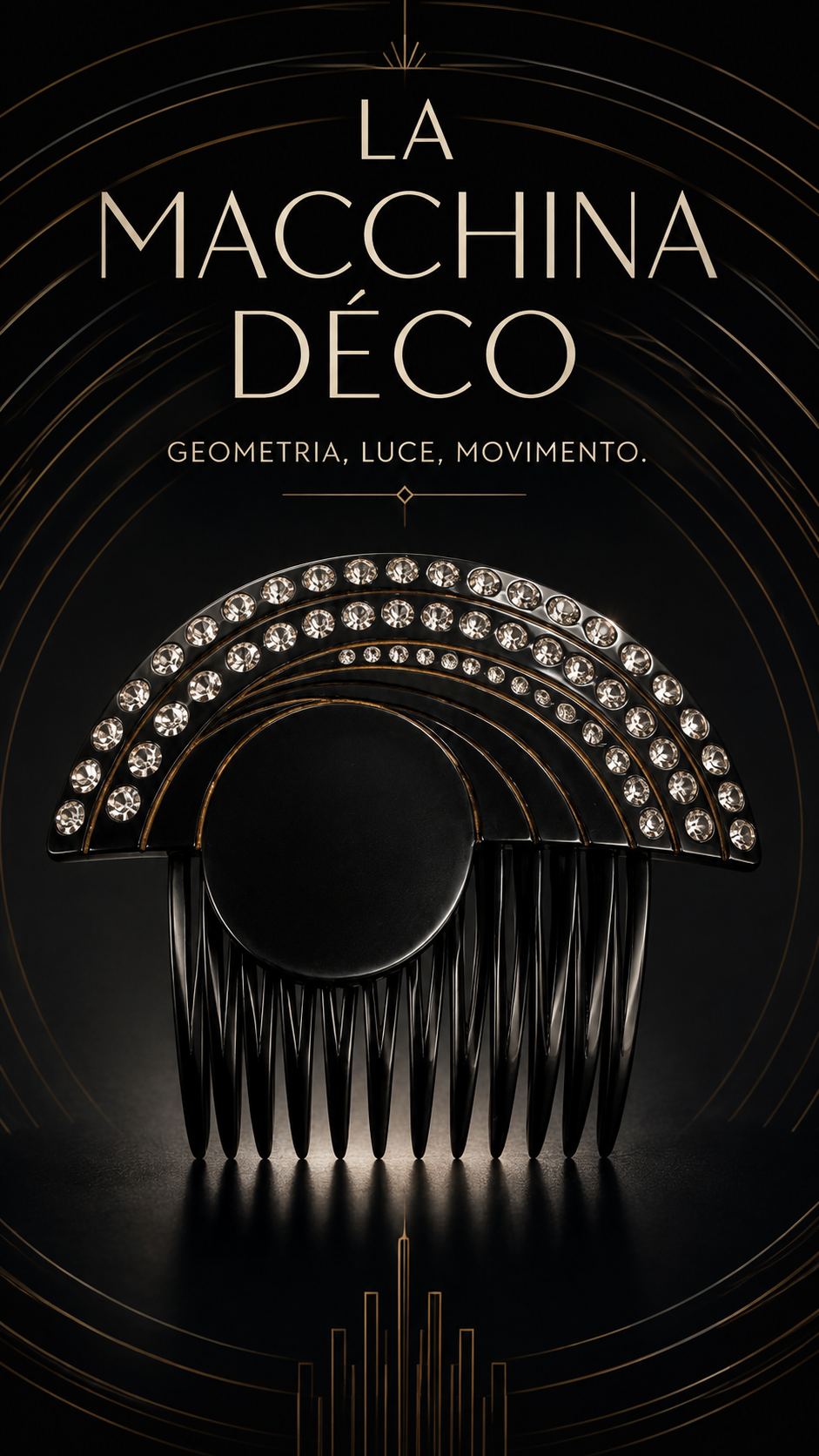 Gioiello Pettinessa da acconciatura tra tardo déco e futurismo, anni 40-50