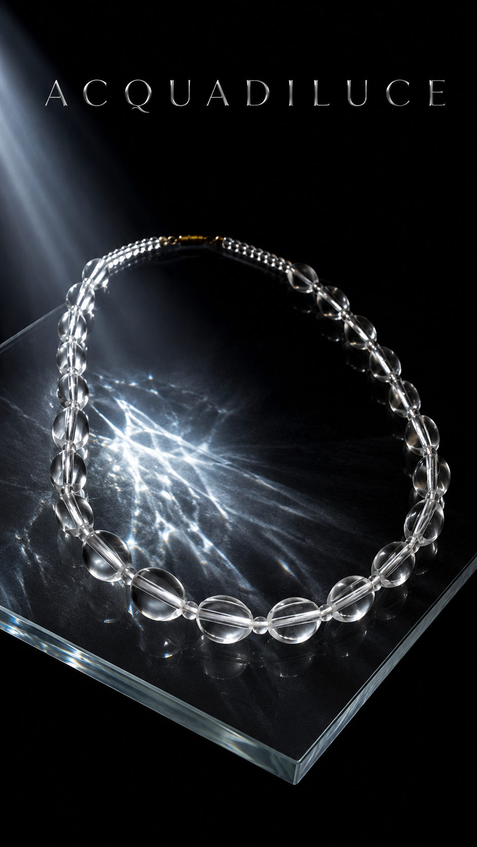 Collana choker americana in perle di vetro trasparente, anni ‘20