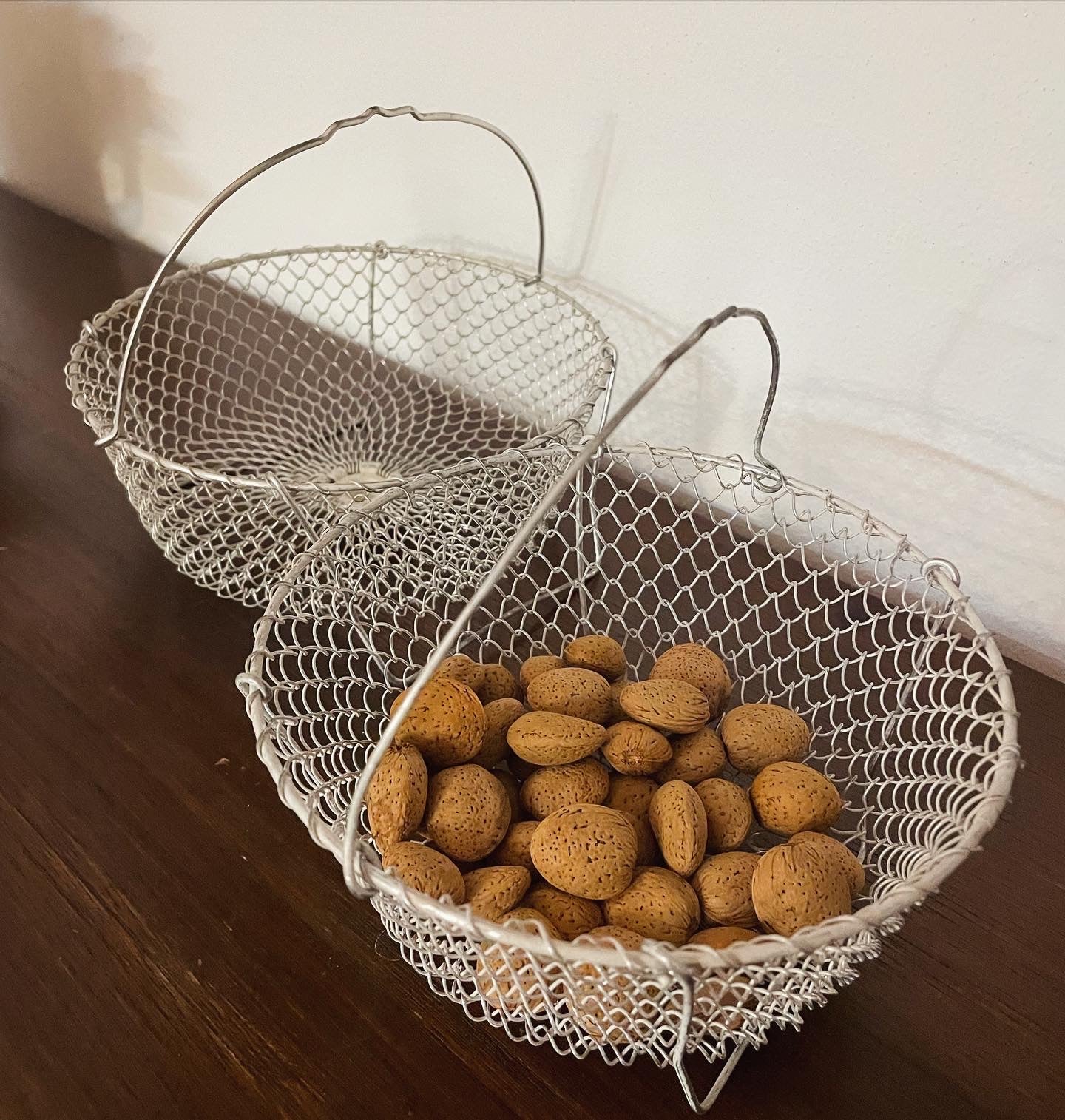 Pair of old folding salad baskets