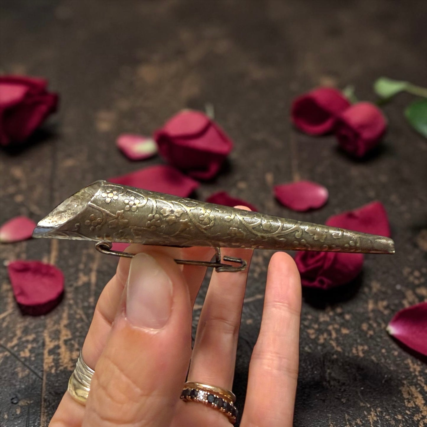 Tussy mussy da corsage placcato argento, fine ‘800 - primo ‘900