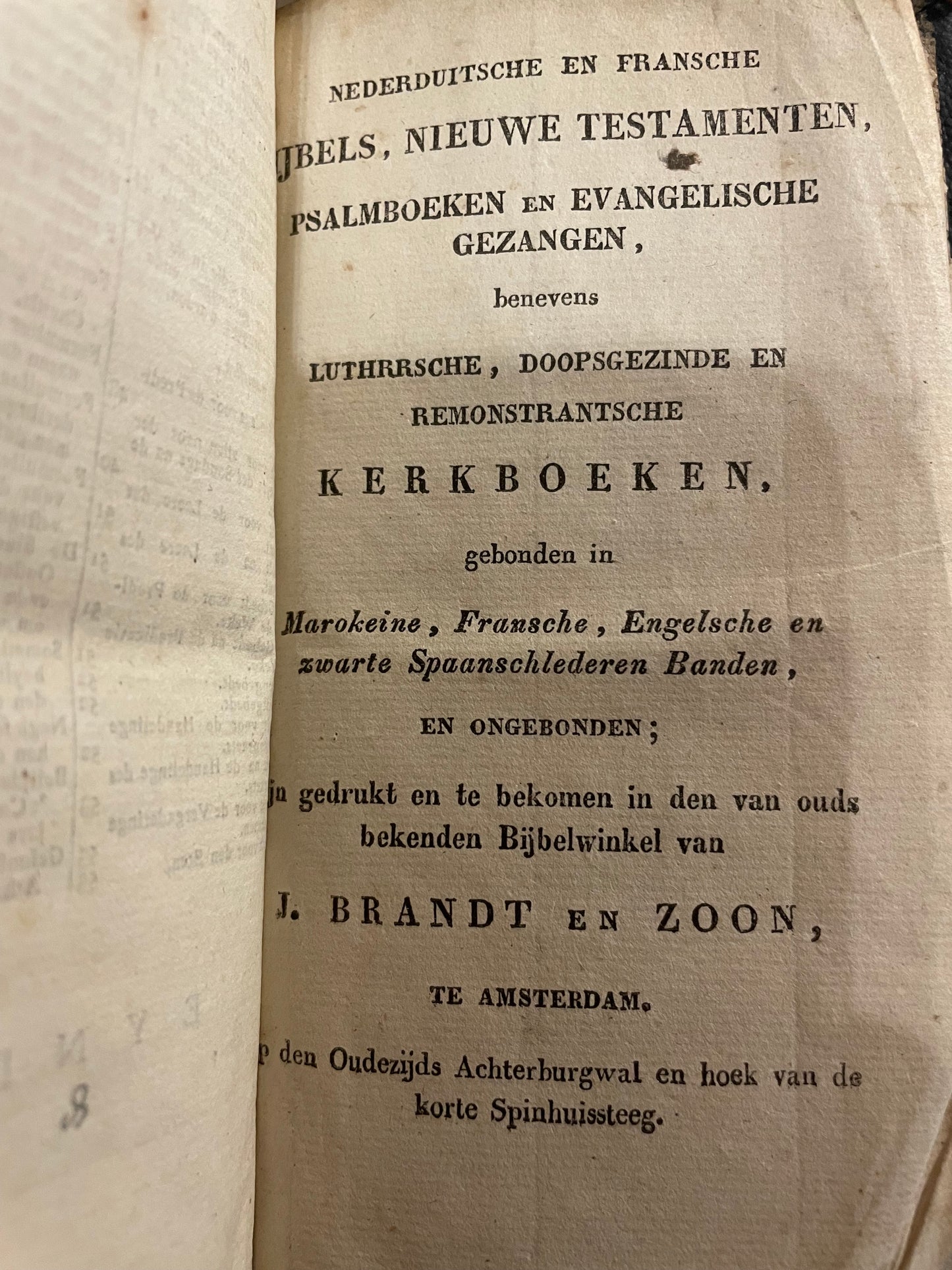 Bibbia olandese 1818 con doppia dedica e salmi