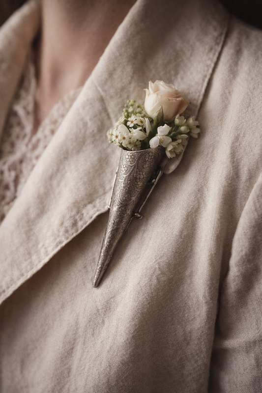 Tussy mussy da corsage placcato argento, fine ‘800 - primo ‘900