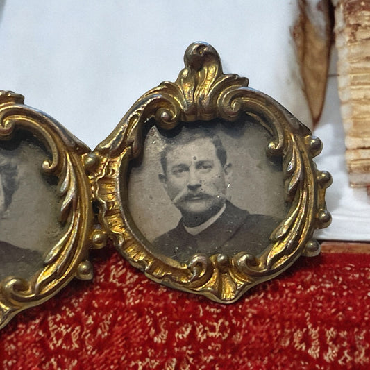 Spilla ORIA doppio ritratto placcata 9k fine ‘800 primo ‘900