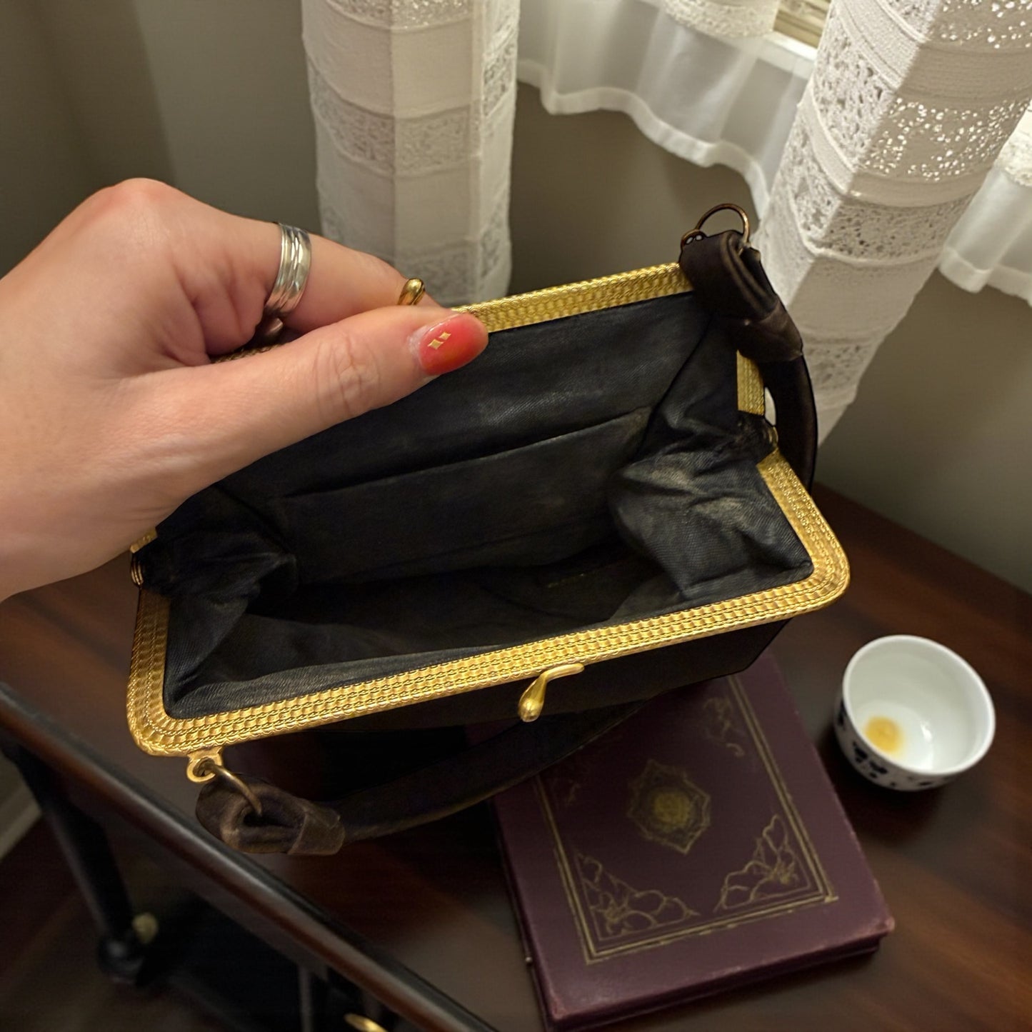 Borsetta suede da pomeriggio anni ‘40 francese