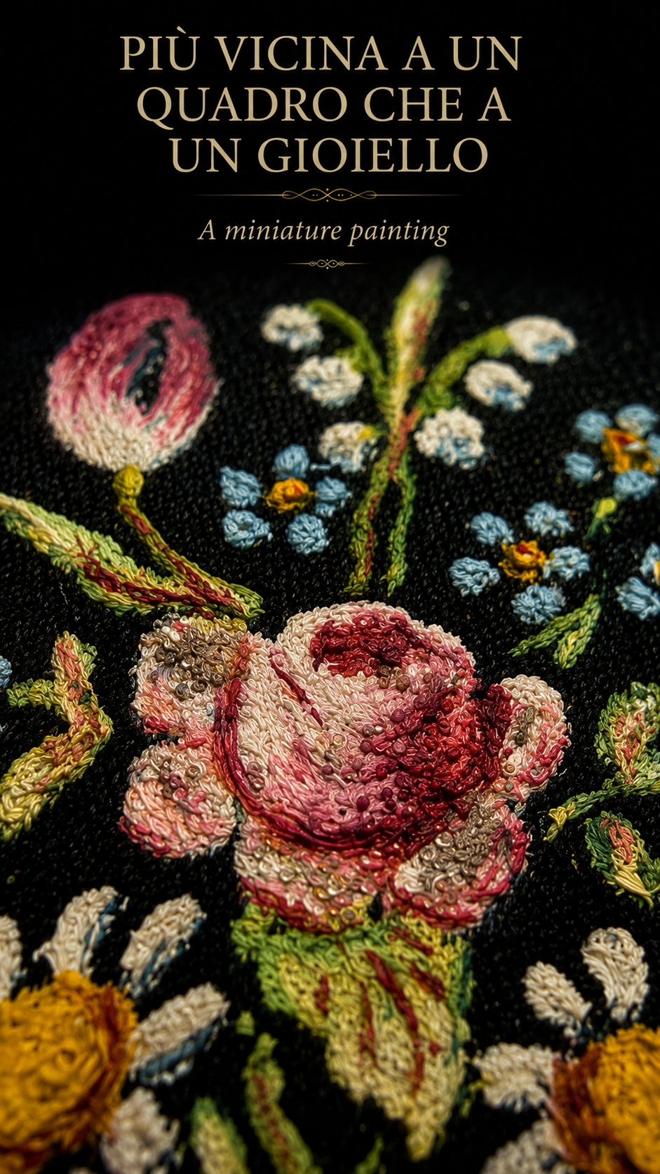 Antica spilla con bouquet dipinto a mano floriografia, fine ‘800 - primo ‘900