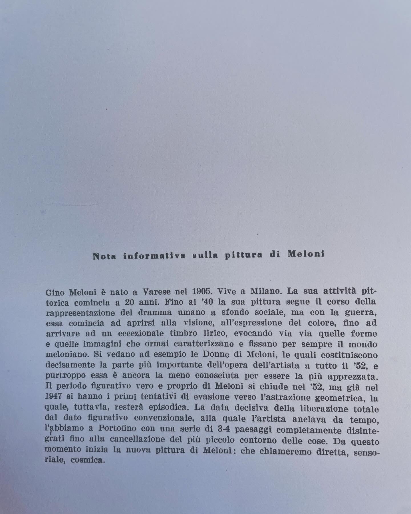 Gino Meloni 1957 Galleria Apollinaire