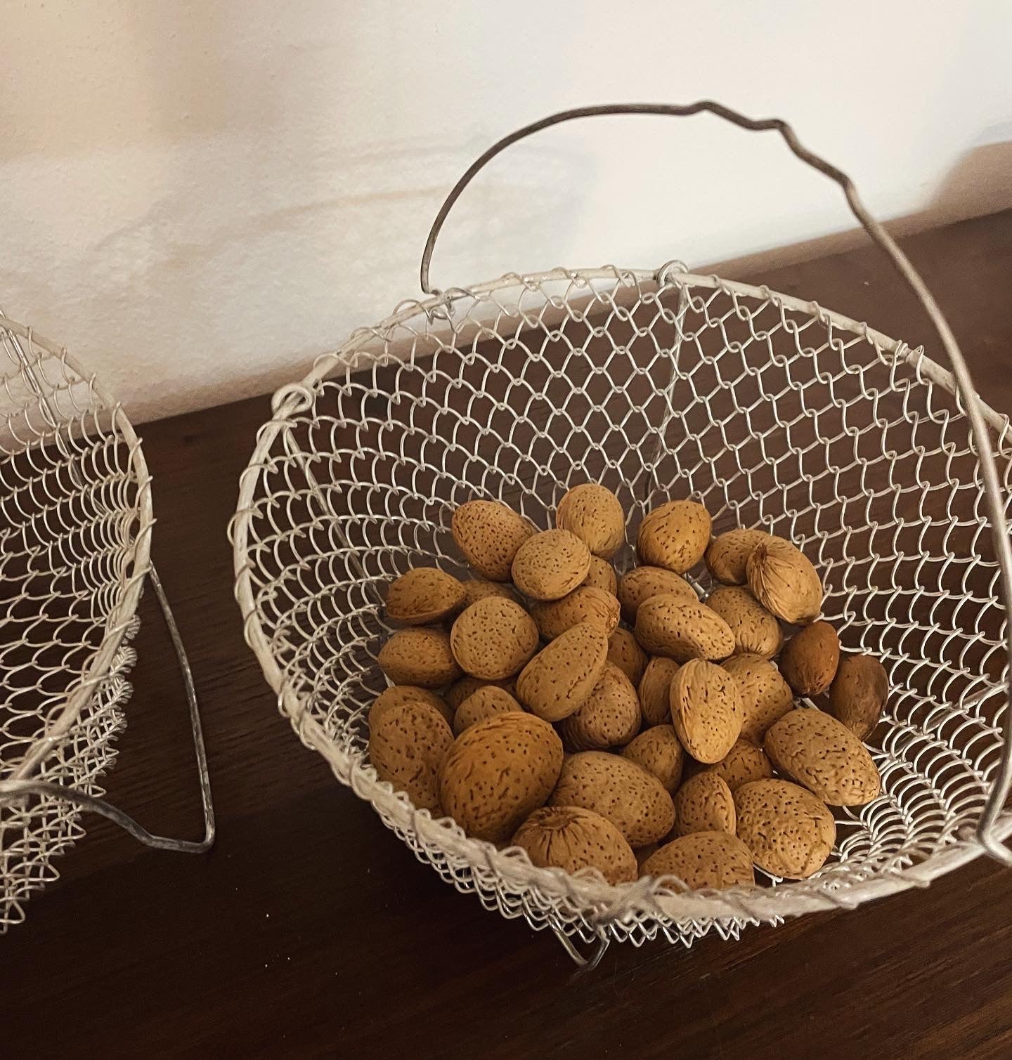 Pair of old folding salad baskets