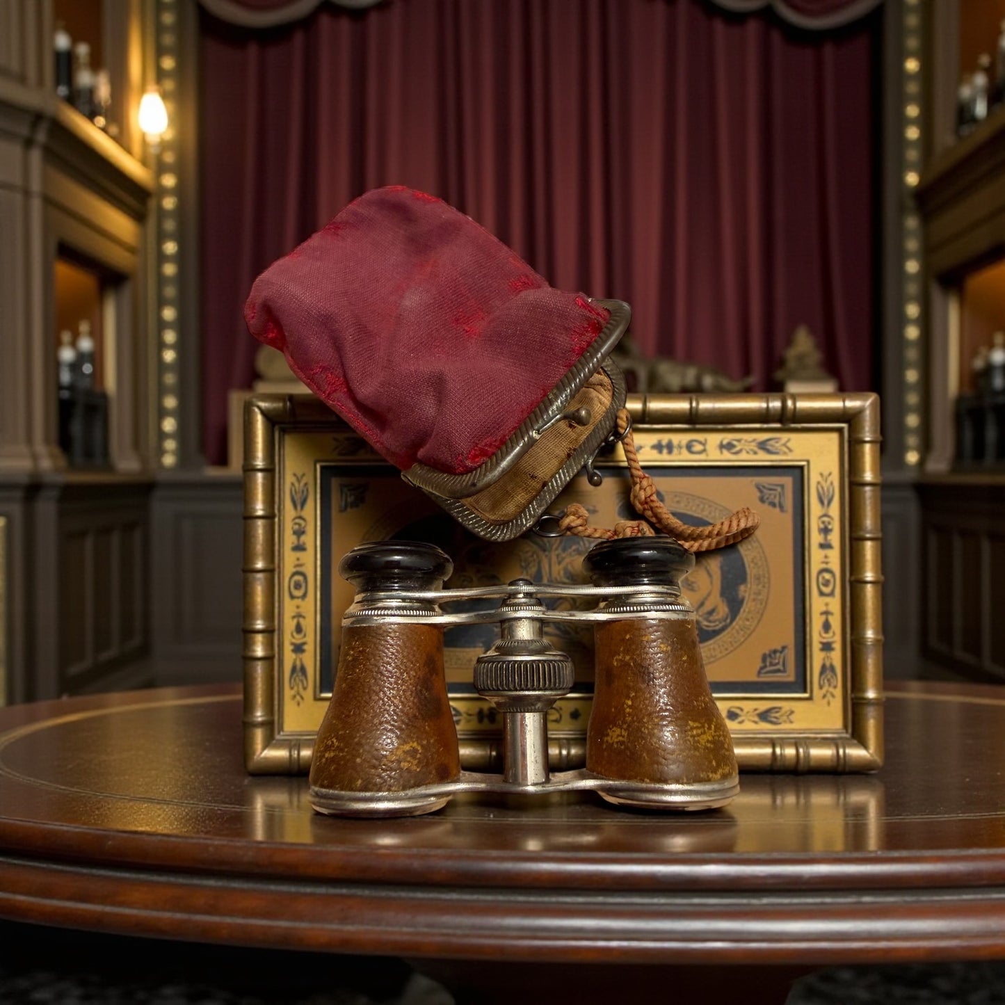 Antico binocolo da opera fine ‘800 primo ‘900 con custodia originale