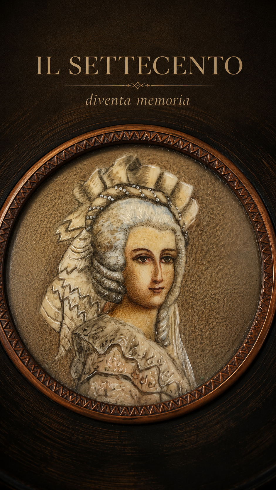 Ritratto di dama dipinto “à la Marie Antoinette” iscritto Vigee Le Brun, in cornice lignea, primo ‘900