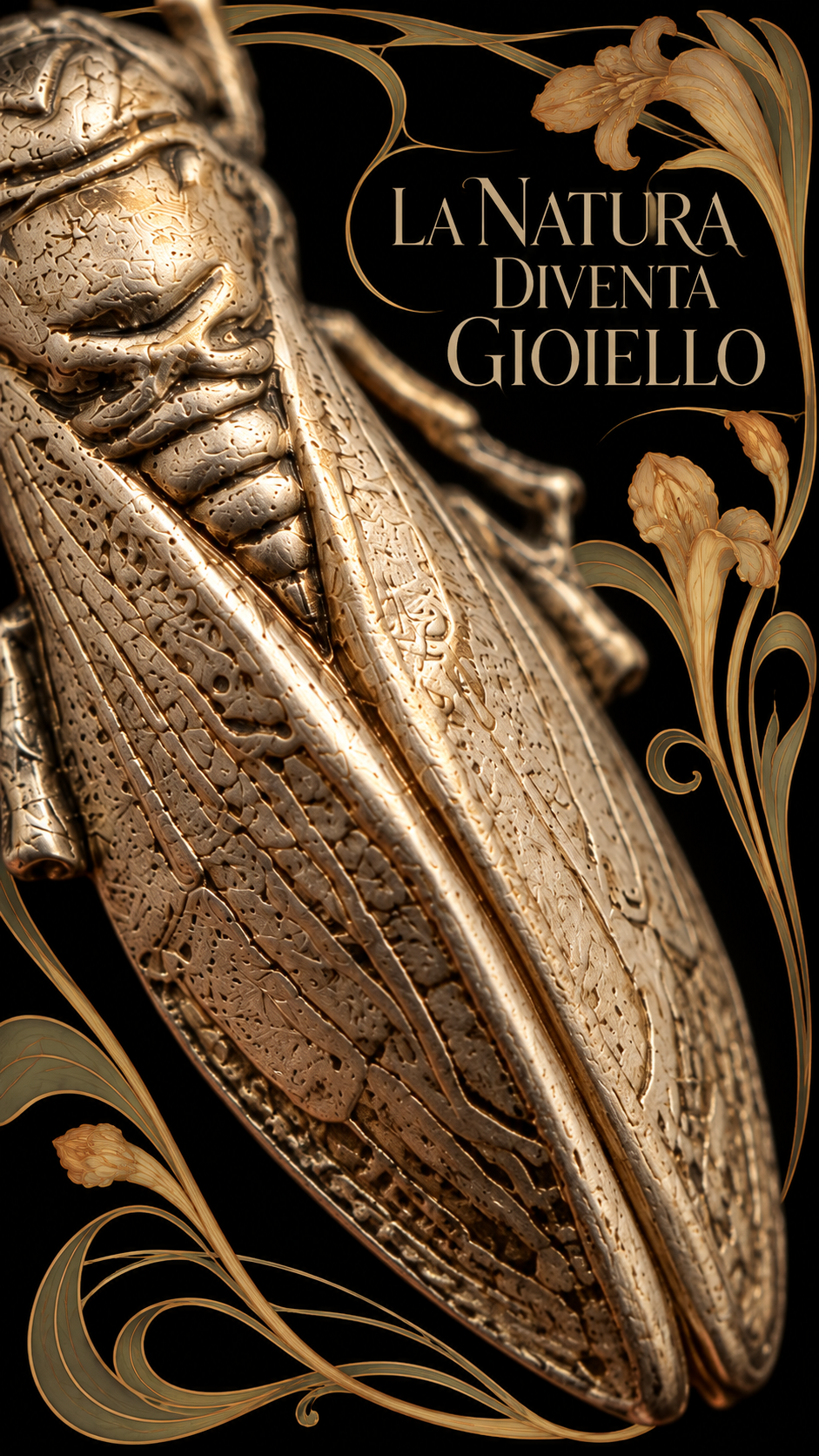 Spilla gioiello cicala argentata Art Nouveau primi ‘900
