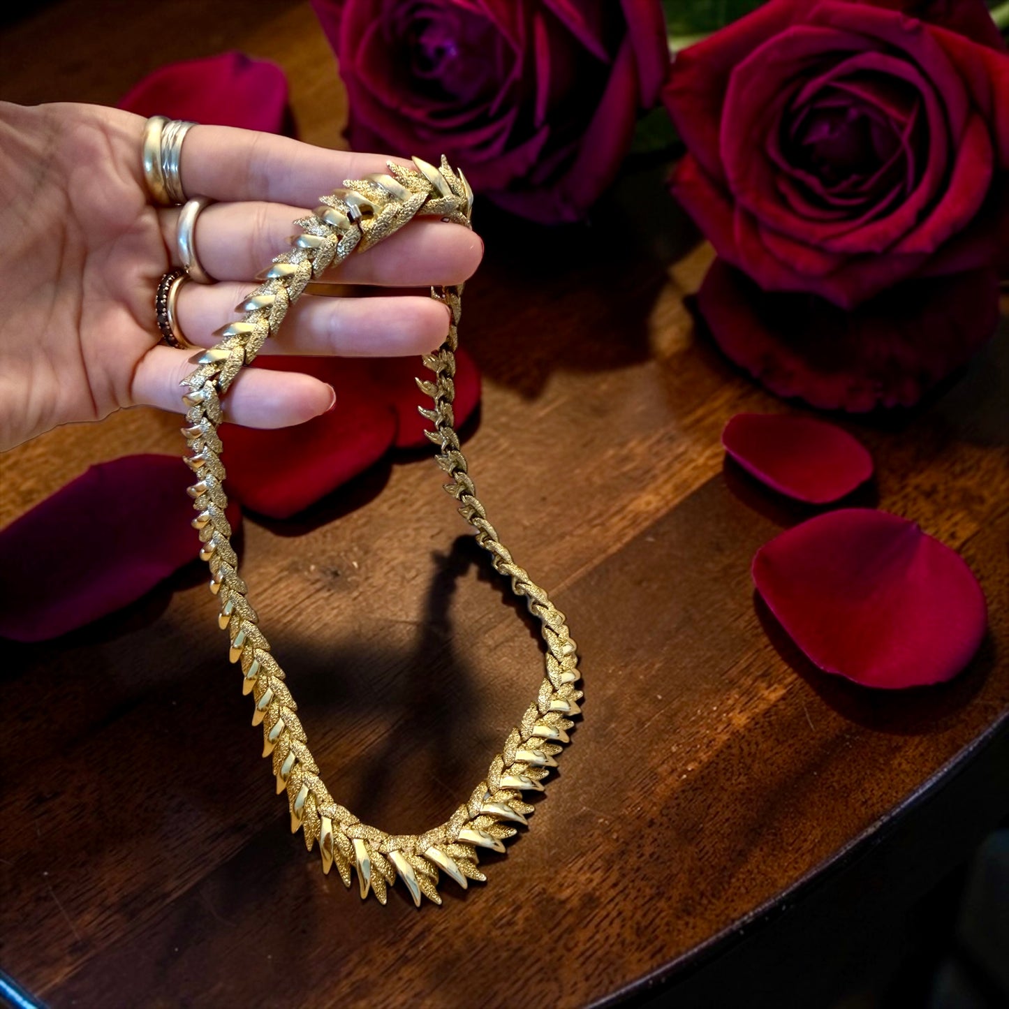 Collier “L’Emeraud” placcato oro anni ‘70 con scrigno originale