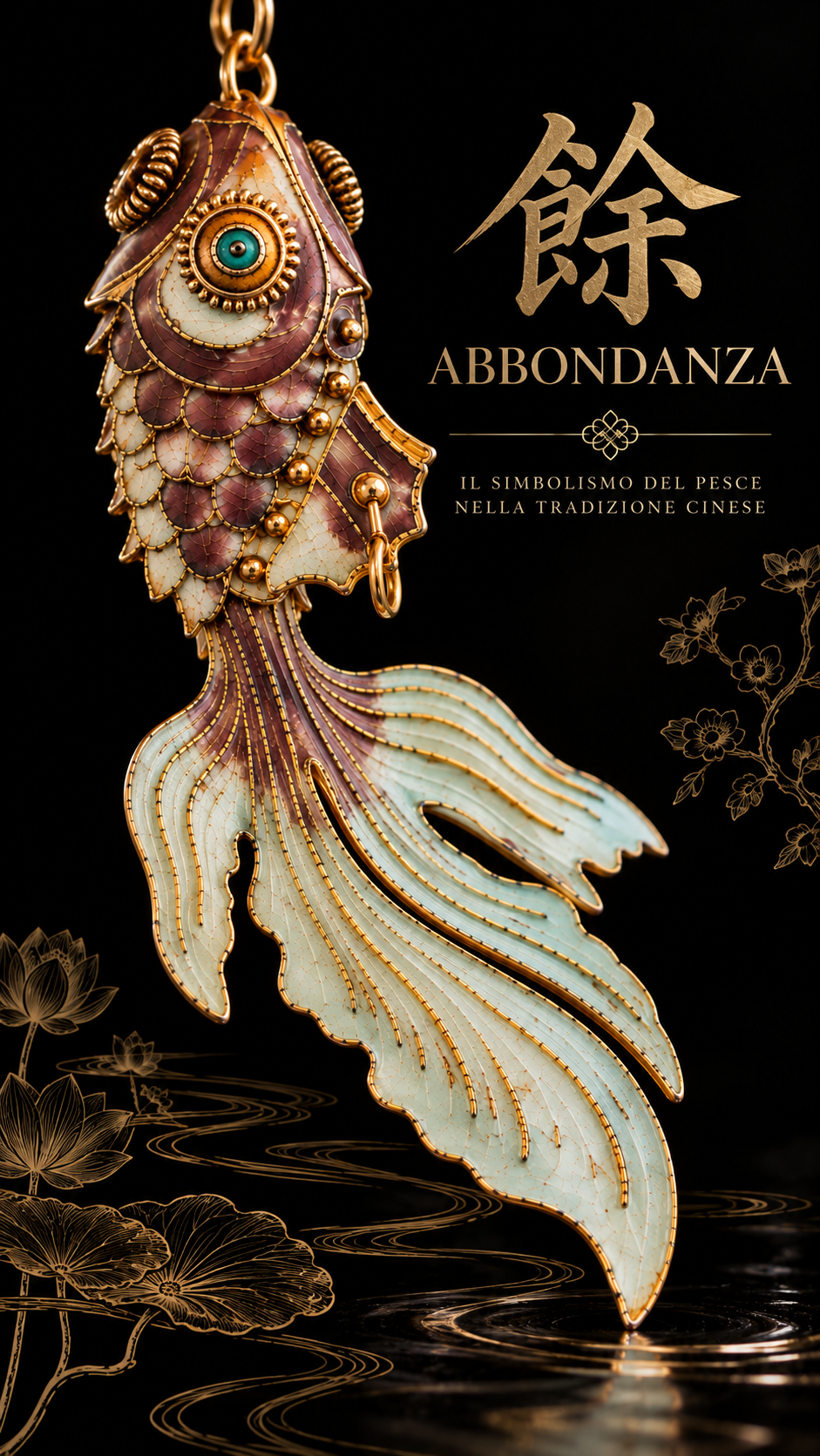 Pendente pesce dell’abbondanza Carla articolata cinese smaltata