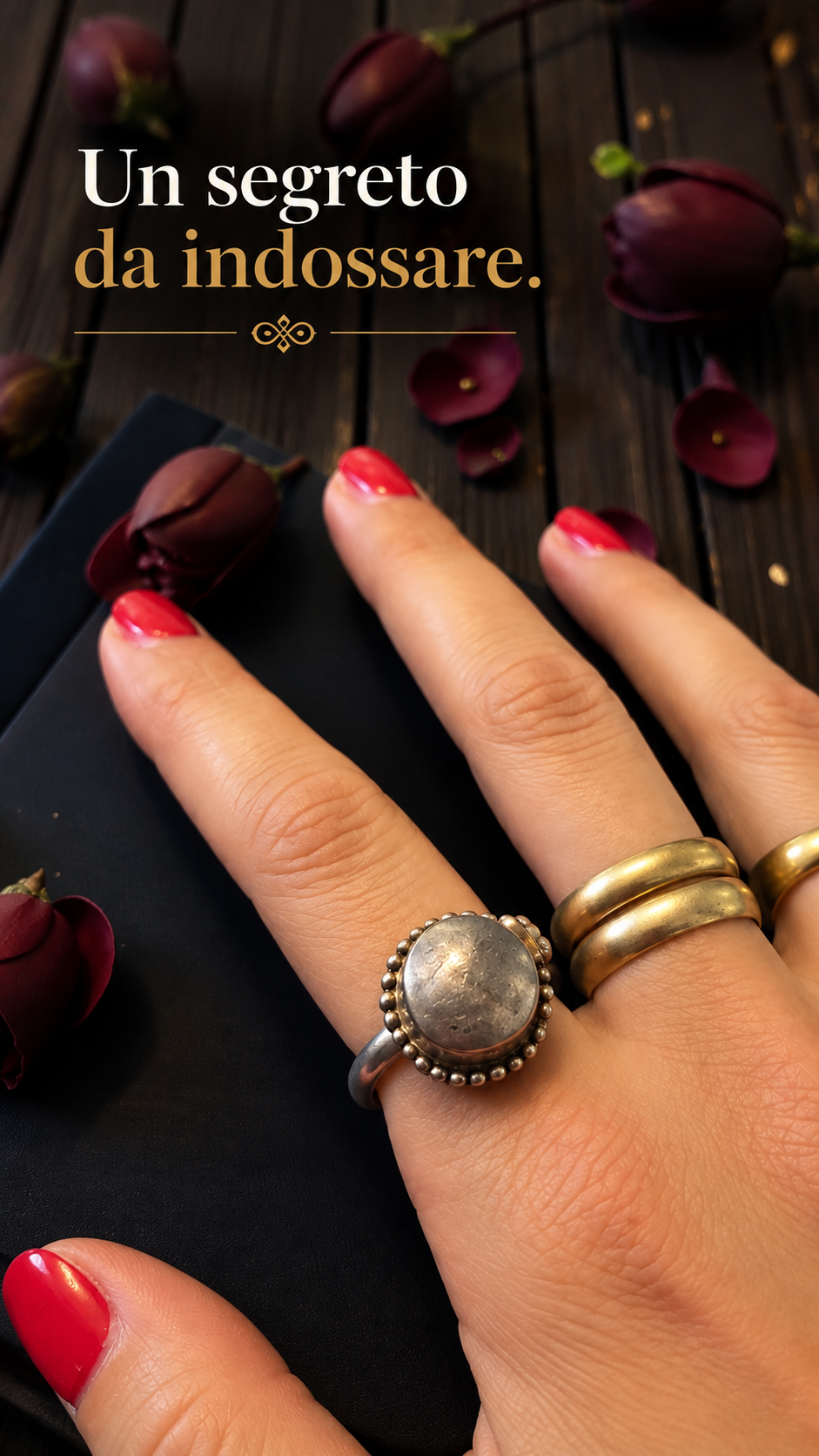 Poison ring anello da veleno con scomparto segreto in argento 825