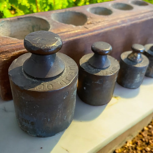 Antica pesiera da bottega completa, fine ‘800 - inizio ‘900