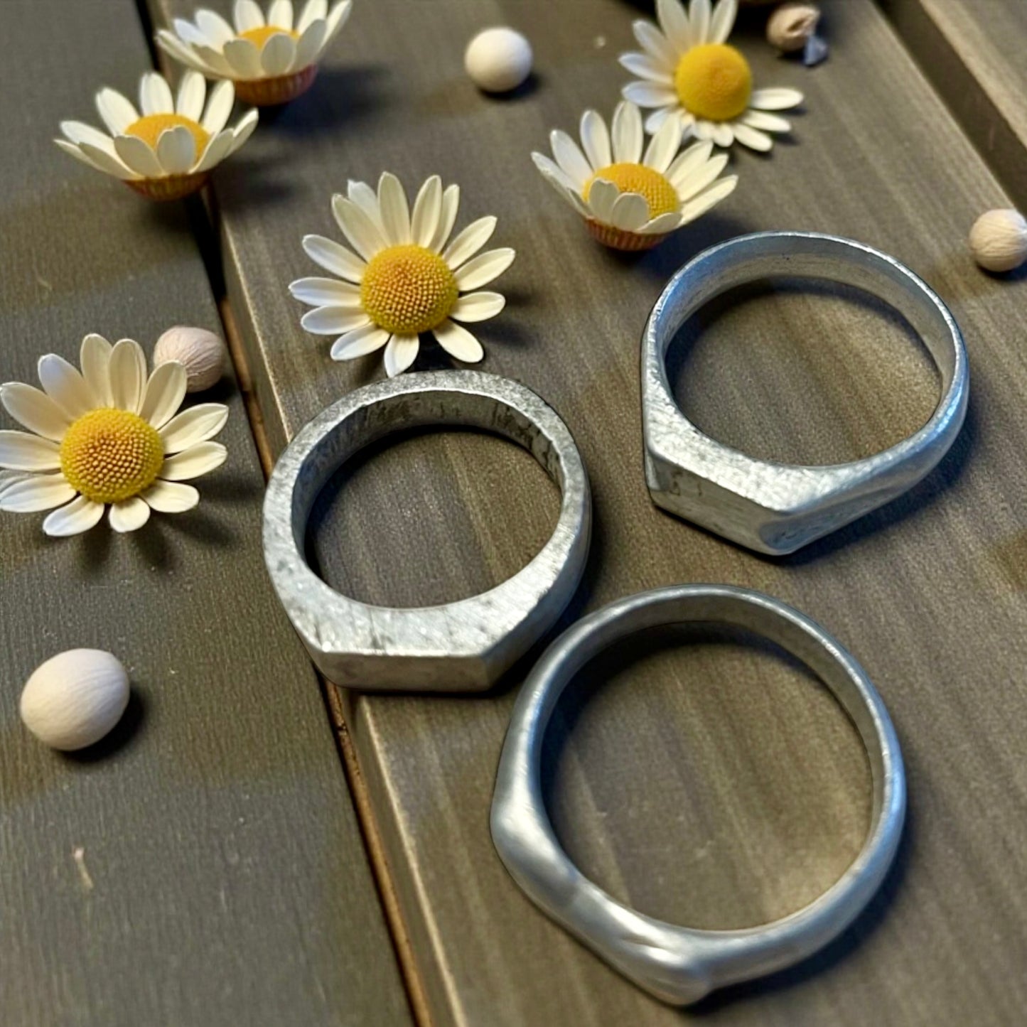 Tris anellini trench art francese, prima guerra mondiale