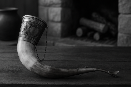 Corno da richiamo autentico con ancia a guisa di becco e catenella