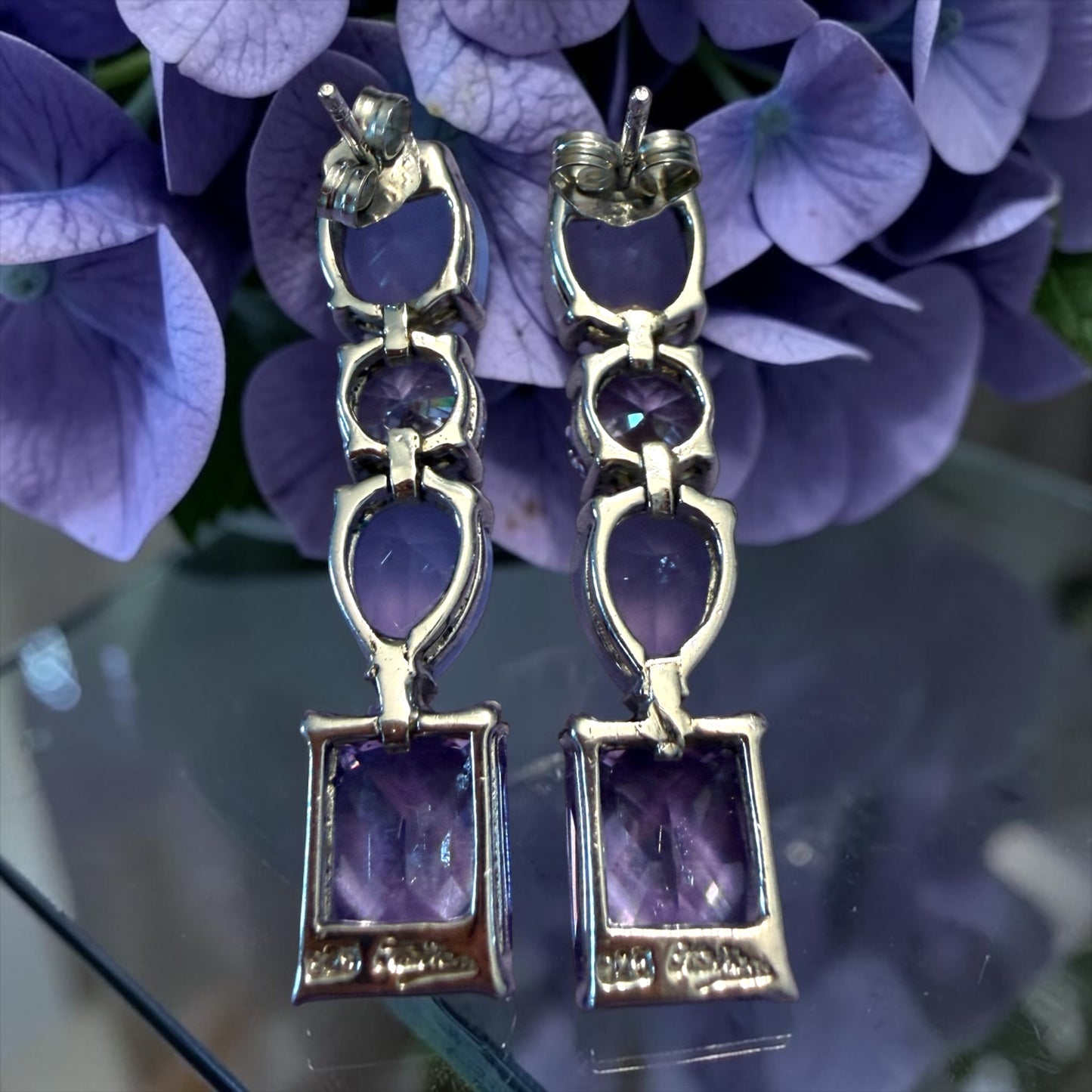 Orecchini in argento 925 e zirconi toni Lavanda, Ottaviani gioielli