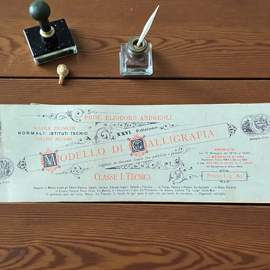 Antico quaderno di calligrafia Prof. Andreoli 1895 - 1905