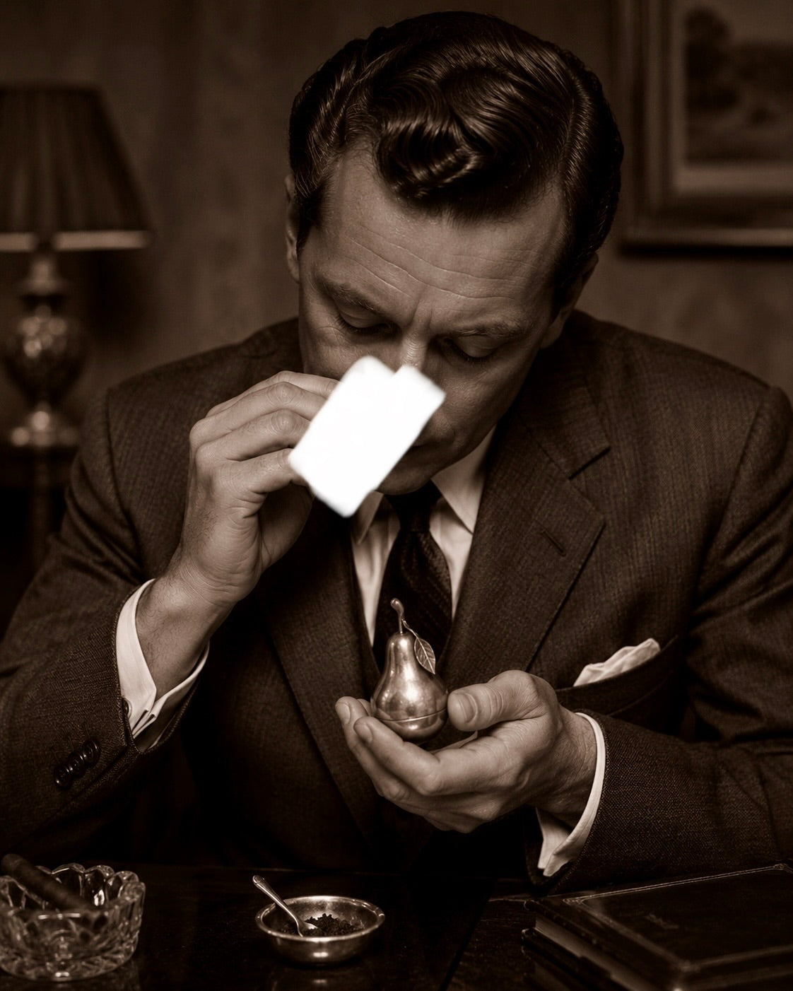 Snuff box in argento ca anni ‘30 fitomorfa a guisa di pera