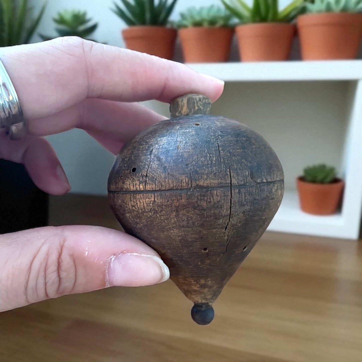 Trottola antica in legno fine ‘800