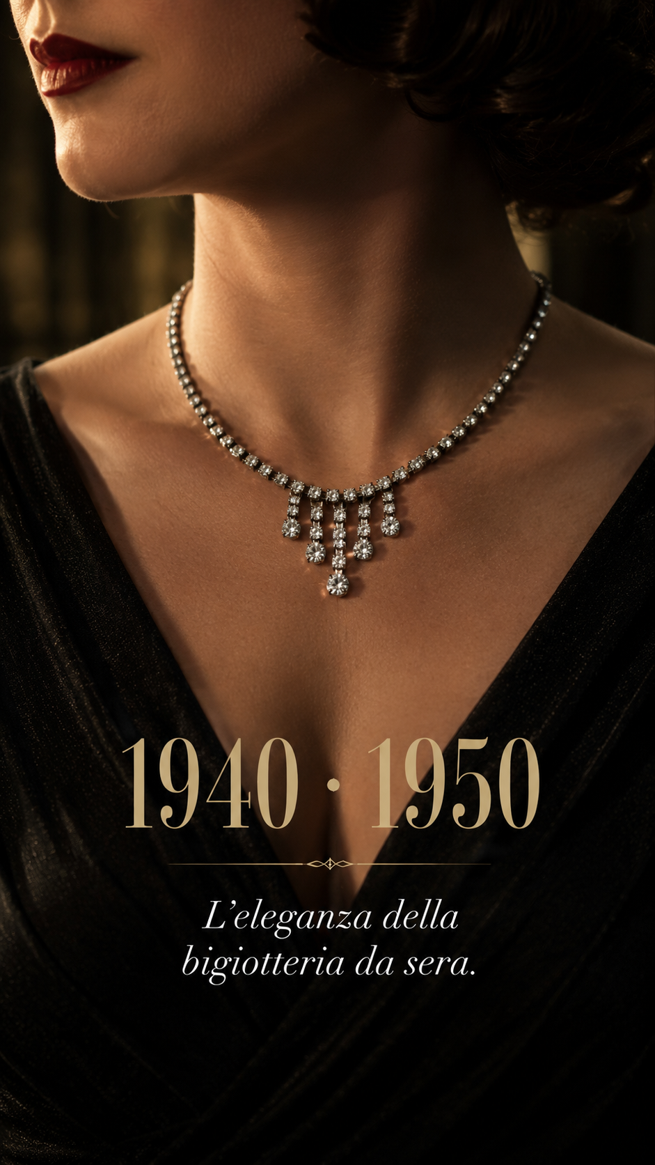 Collana “Rivière” strass incastonati a griffes, anni ‘40 ras du cou