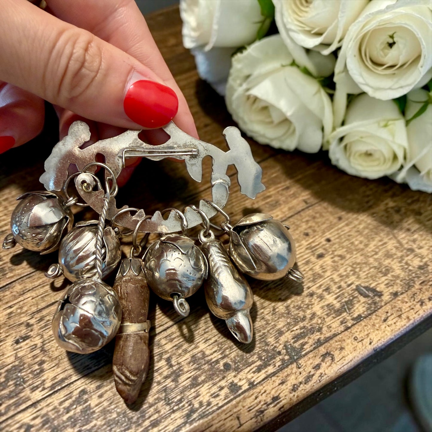 Pencha de Balangadan placcata argento con Mano Figa