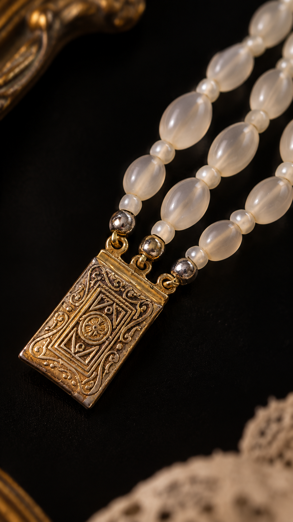 Collana perle degradé vetro cecoslovacco multifilo anni ‘50 Via Lattea