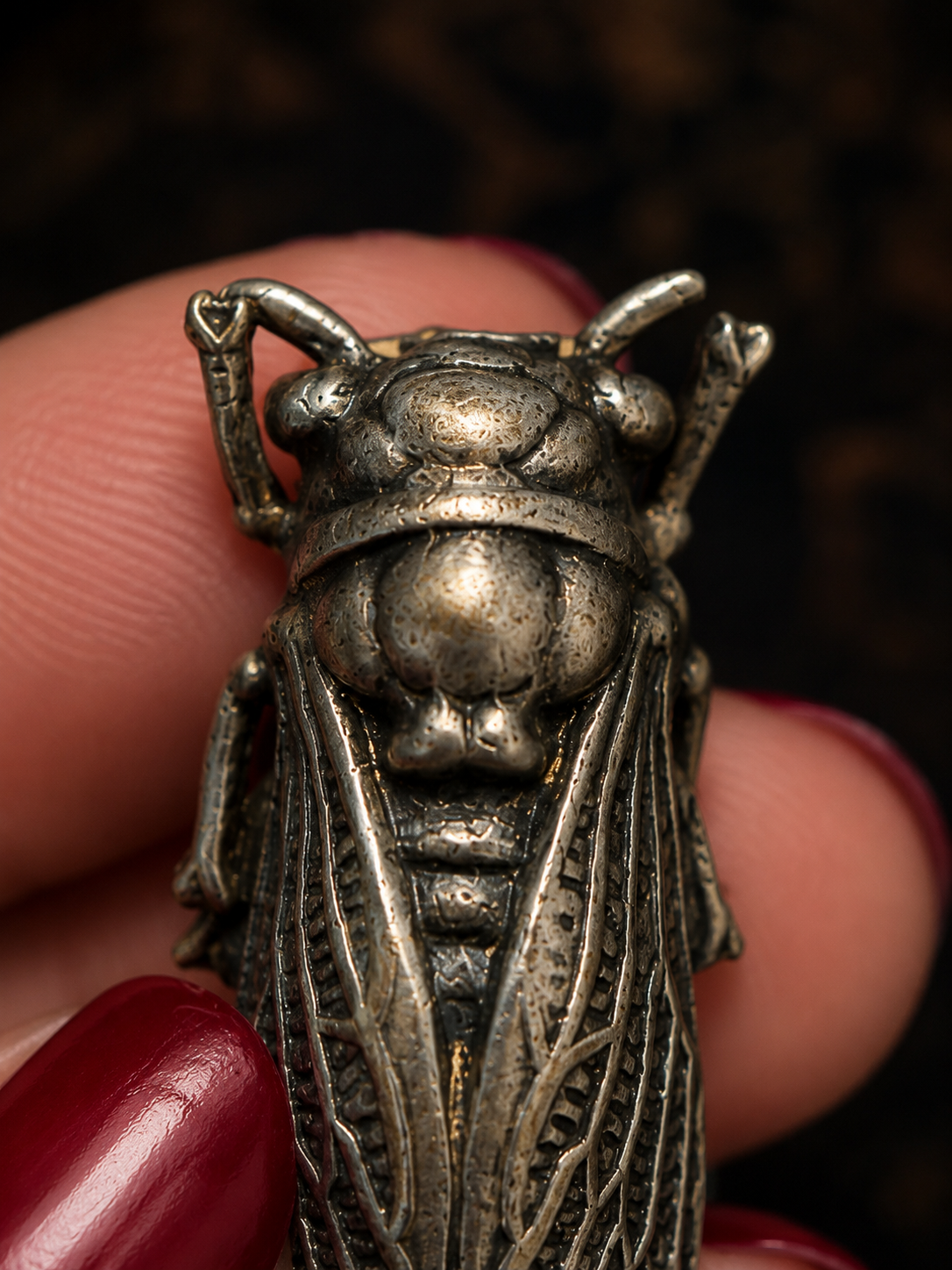 Spilla gioiello liberty cicala placcata argento