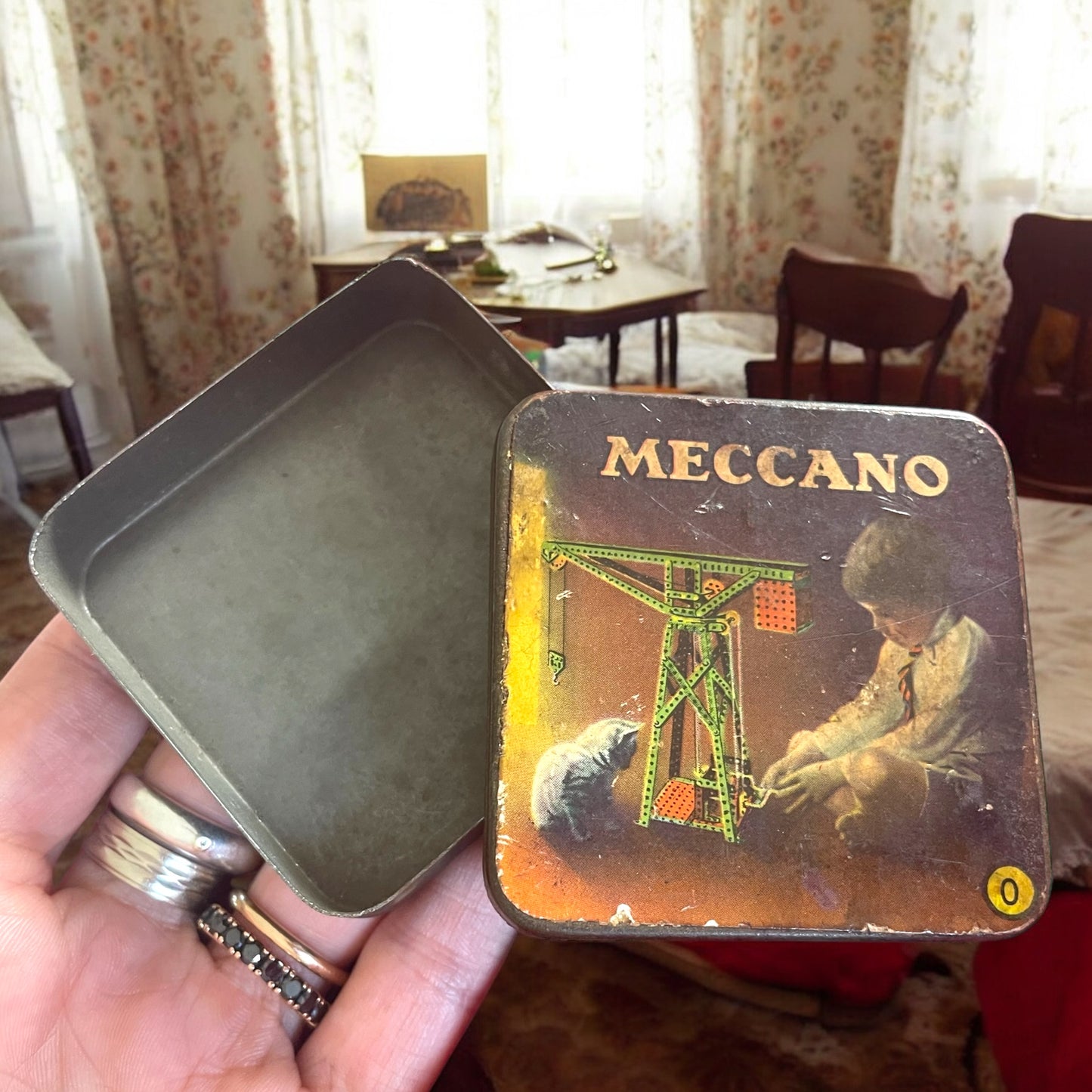 Scatoletta in latta antica Meccano, anni ‘30 - ‘40