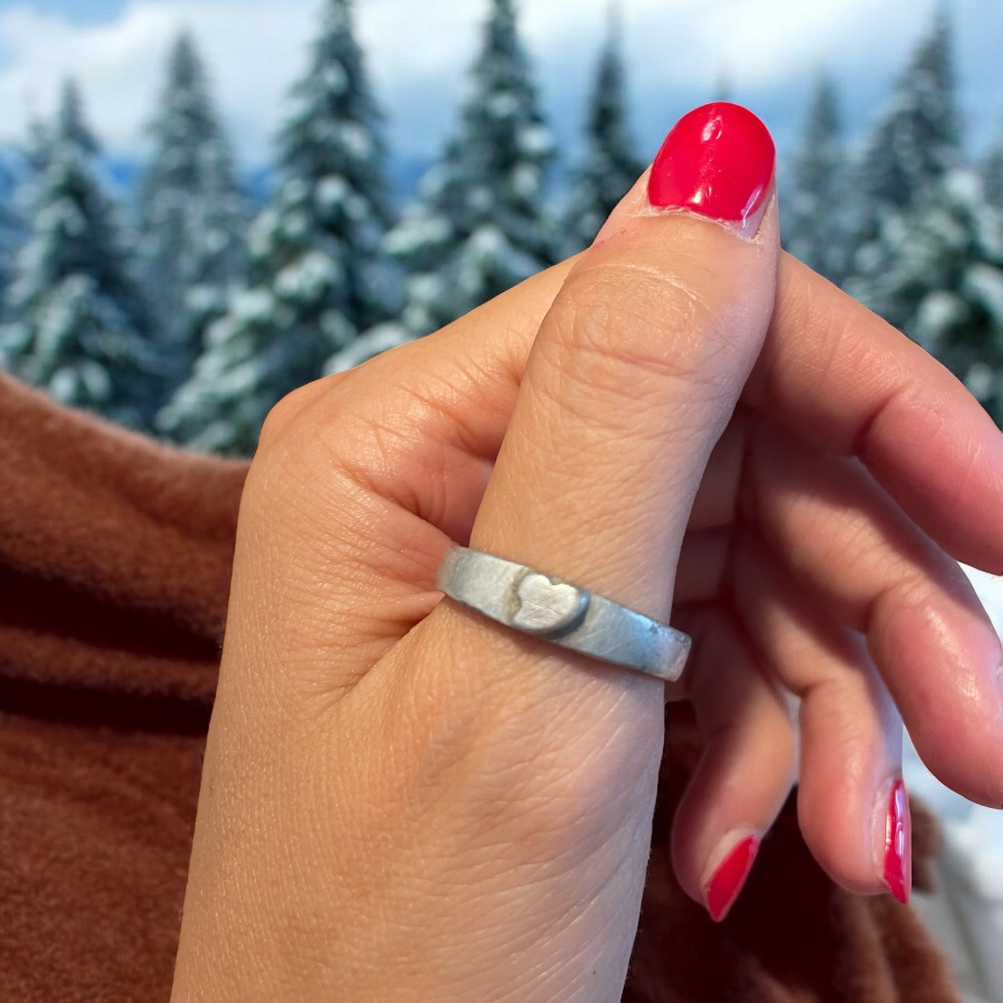Anello trench art con cuore, I WW