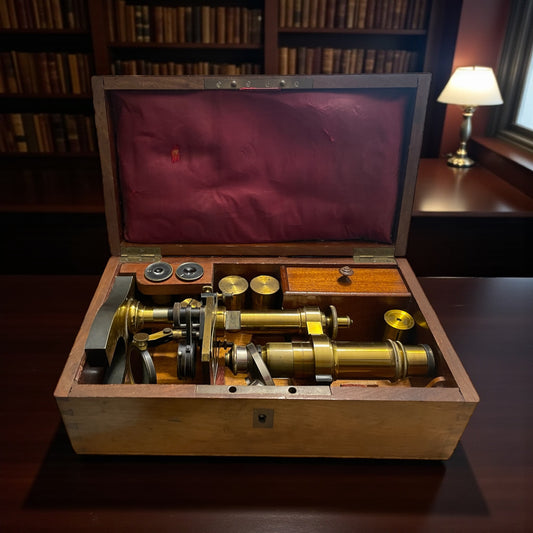 Microscopio museale Nachet con ottiche Zeiss di fine ‘800