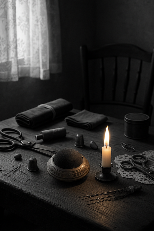 Puntaspilli in argento e velluto, stile liberty ca anni ‘20