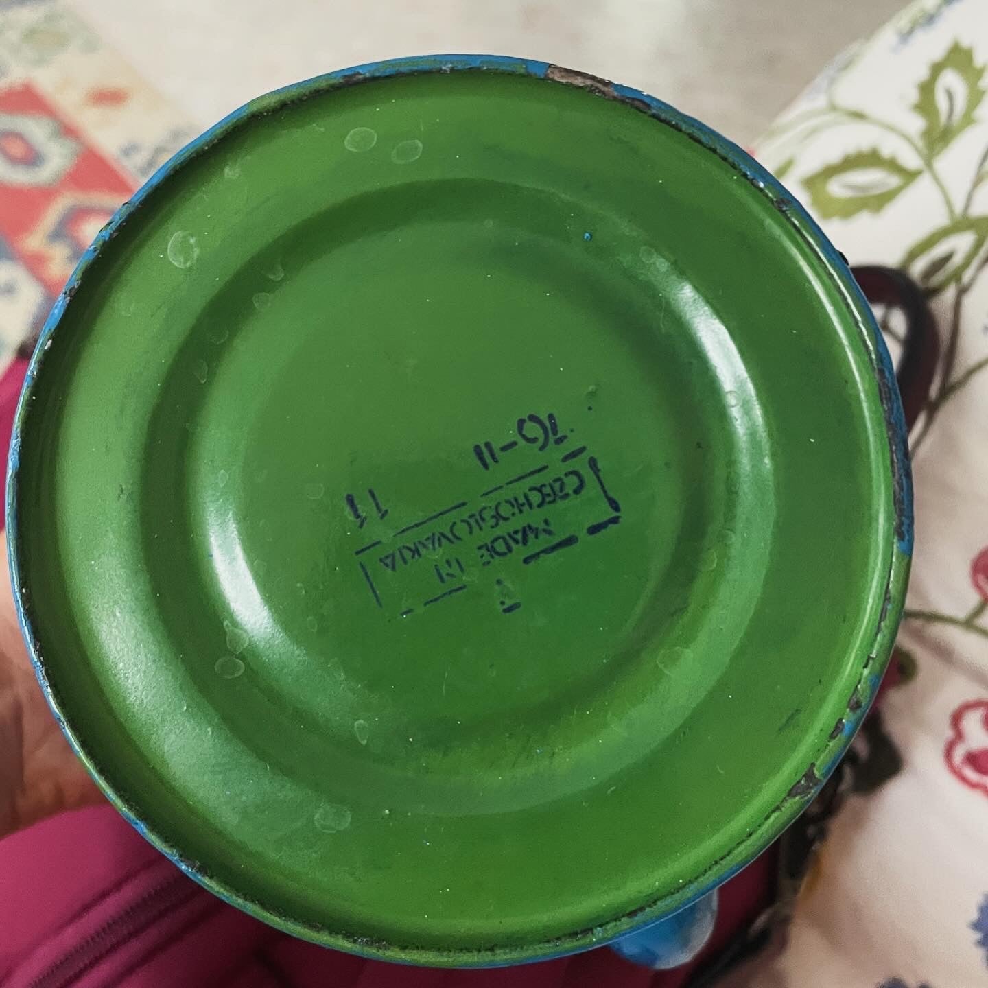 Old blue-green jug