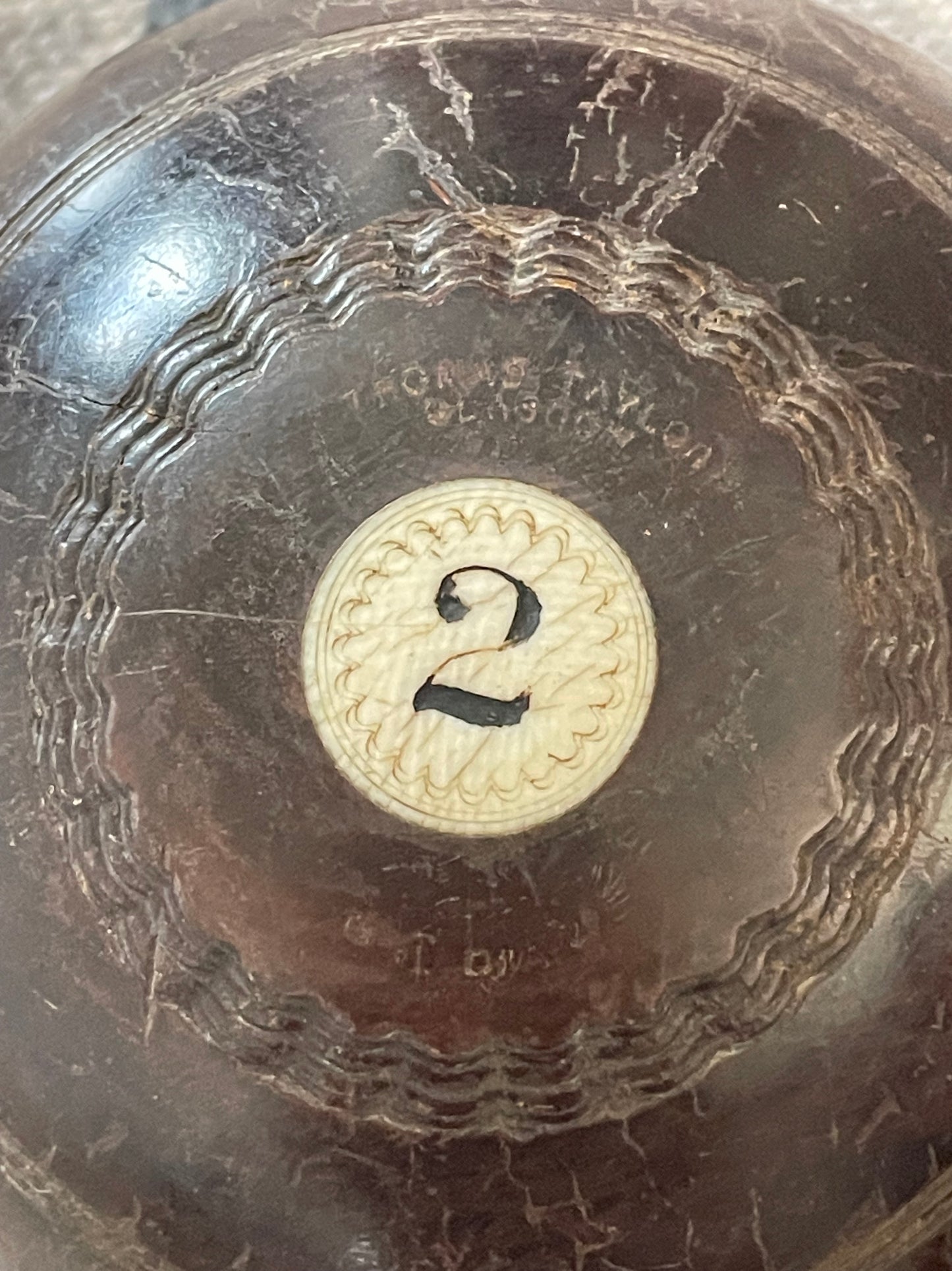 Set bocce agonistiche scozzesi con jack, casa Thomas Taylor, anni ‘20-‘30