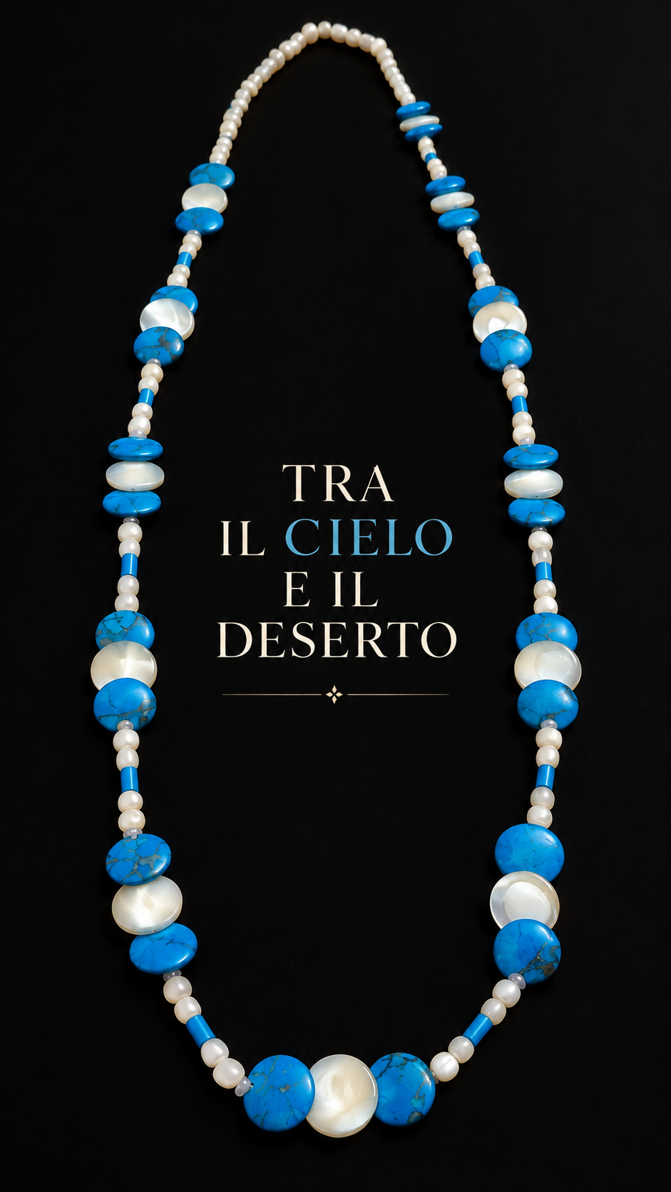 Collana southwest americano ca anni 30-40 con elementi discoidali color turchese e madreperla