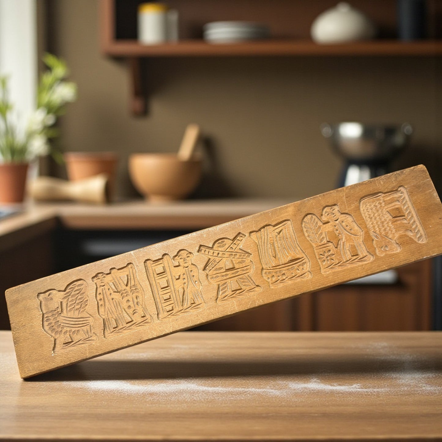 Grande antica placca per biscotti olandesi speculaas