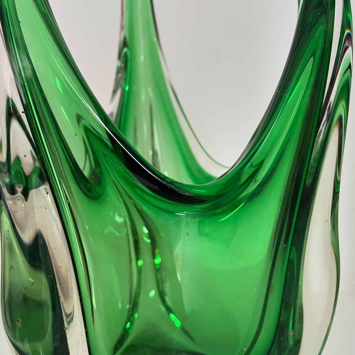 Vaso in vetro di Murano verde