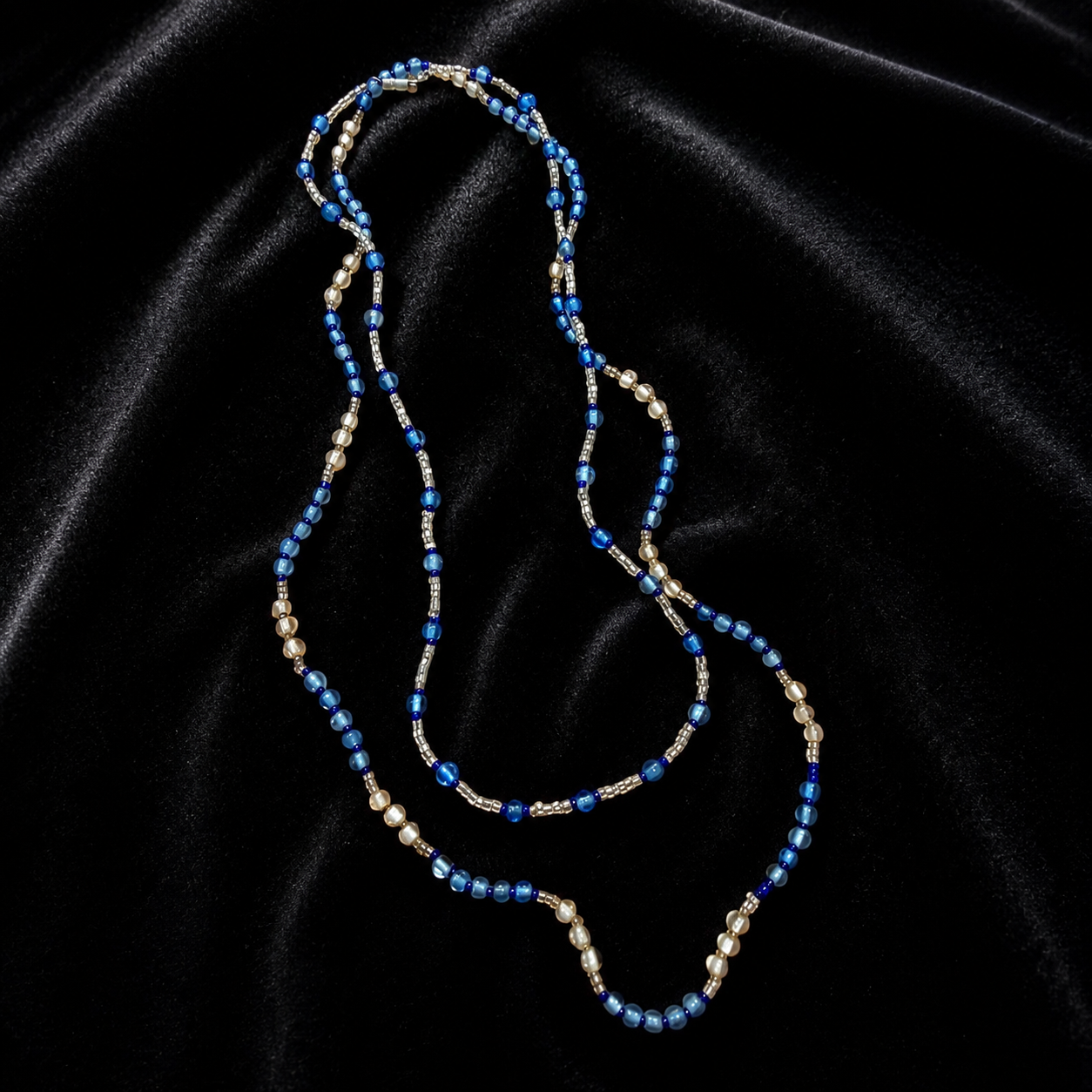 Coppia collane in perle di vetro americane anni ‘10-‘20 costume jewellery