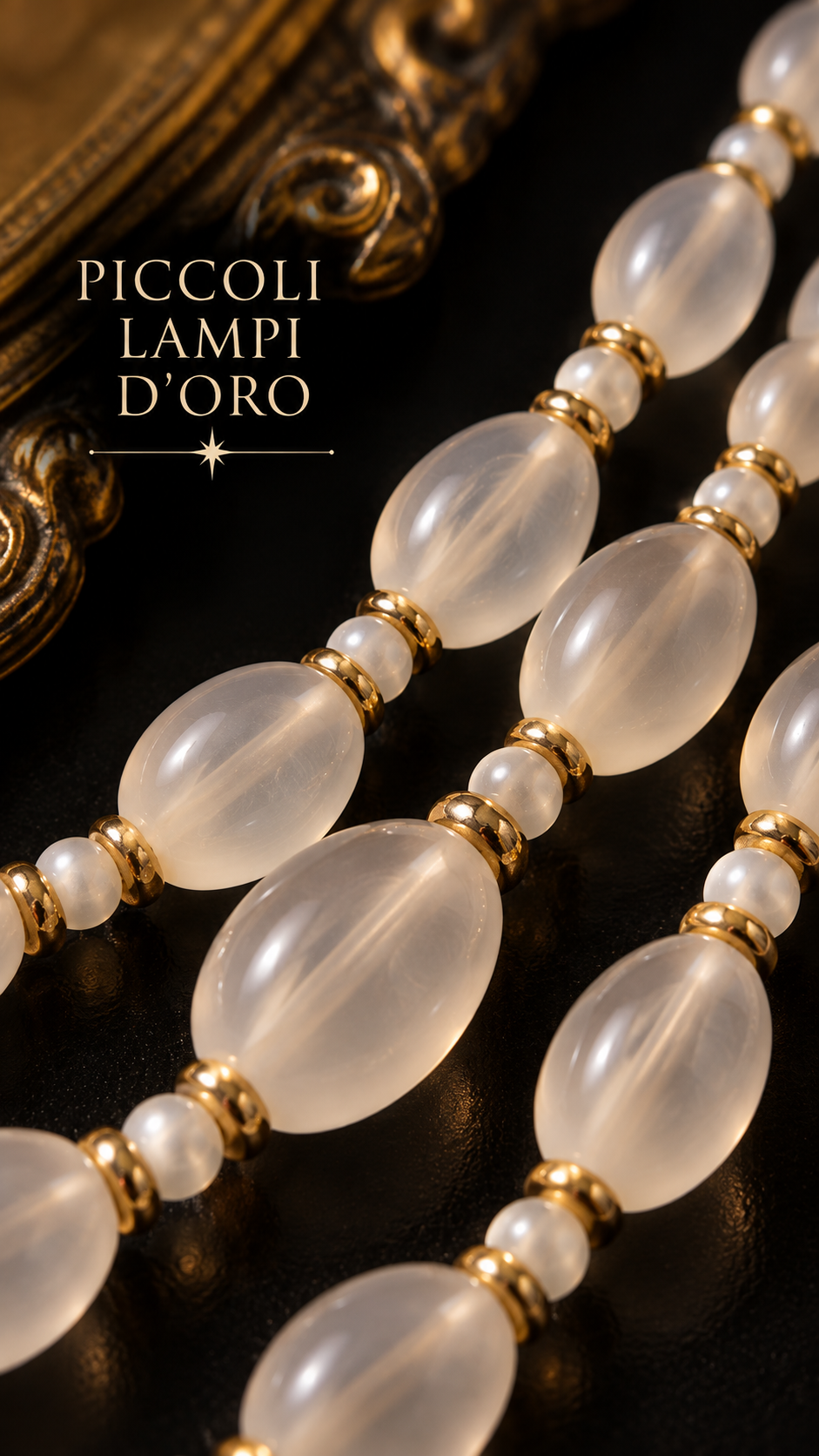 Collana perle degradé vetro cecoslovacco multifilo anni ‘50 Via Lattea