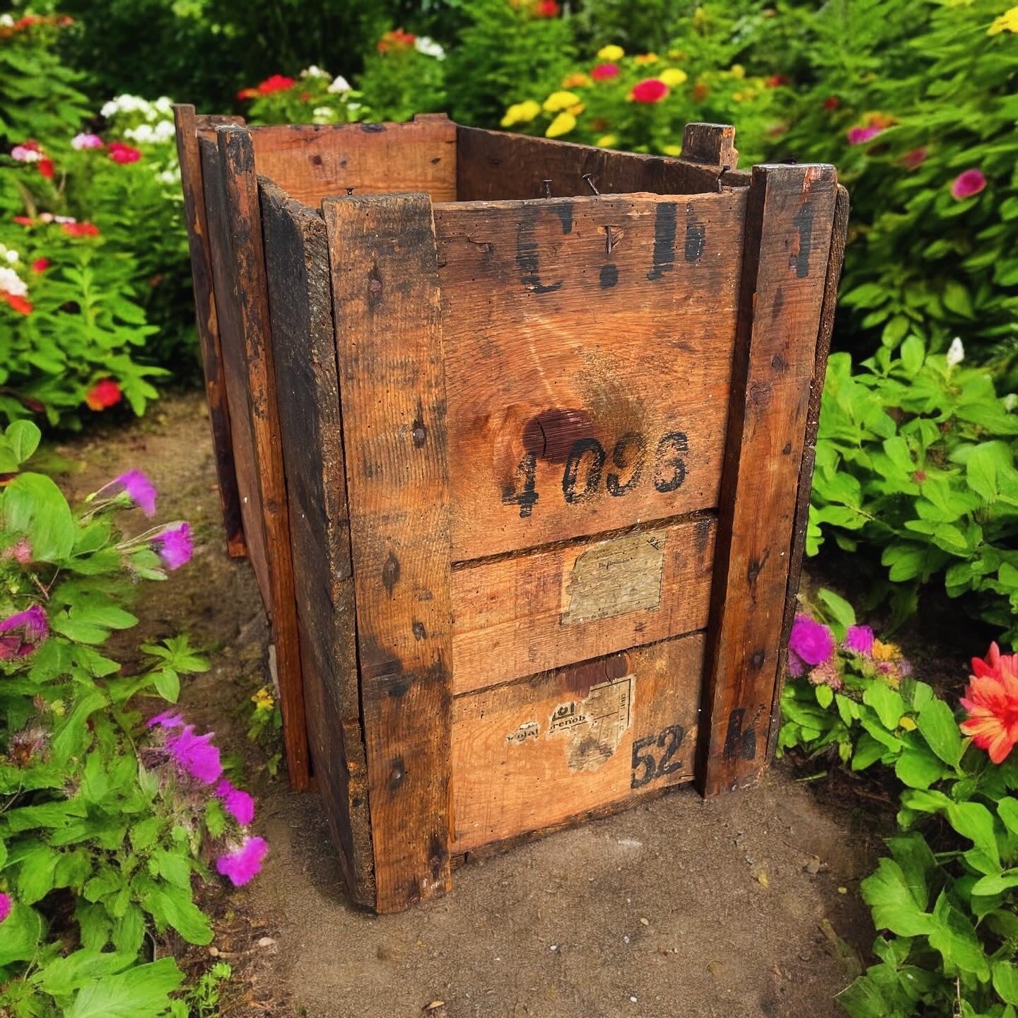 Large antique Grenoble warehouse chest